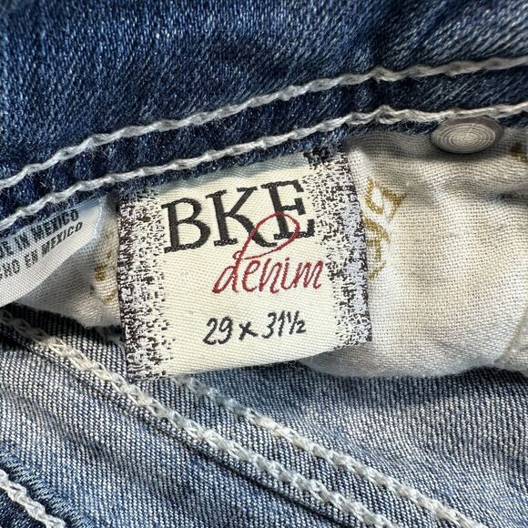 BKE Jeans 29 Bootcut Harper Blue Denim Womens Distress Western Cowboy Rodeo - Picture 9 of 13